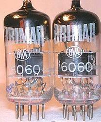 Matched Pairs, Like New BRIMAR T-Series 6060, Premium 12AT7 Black Plates Tubes.