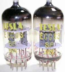 Brand New, Rare MINT NOS OCTOBER 1958 Production Tesla FOIL GETTER ECC83 12AX7 Tubes. Seems like Tesla sourced the tube internals from RFT E. Germany and evacuation/production was done in former Czechoslovakia. Great Guitar Tube. In white boxes from bulk.