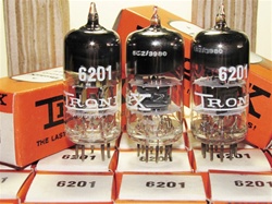 Brand New, MINT NOS NIB Mid 1960s Brimar Military Production CV4024 12AT7WA tubes with Black Plates and copper posts. STC Production, Made in England. Relabeled and boxed by Tronix as 6201. Very desirable 12AT7/ECC81 type tube for both Audio and Guitar ap